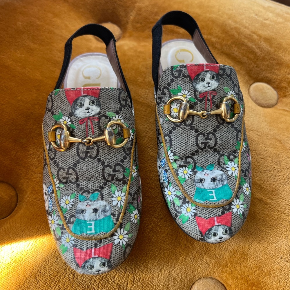 Gucci Children's Princetown slipper loafers size 27 printed ORIGINAL